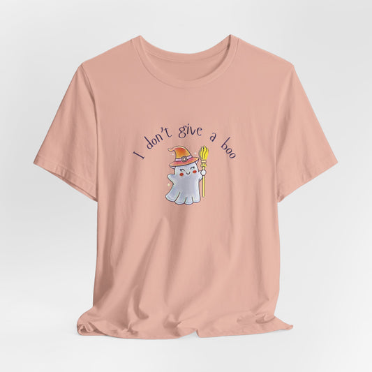 Ghost Tee with 'I don't give a boo' Saying