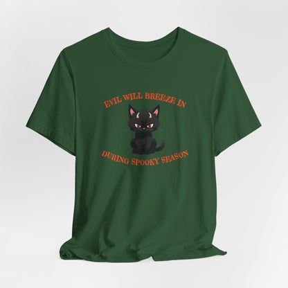 Evil Cat Halloween Unisex Jersey Short Sleeve Tee