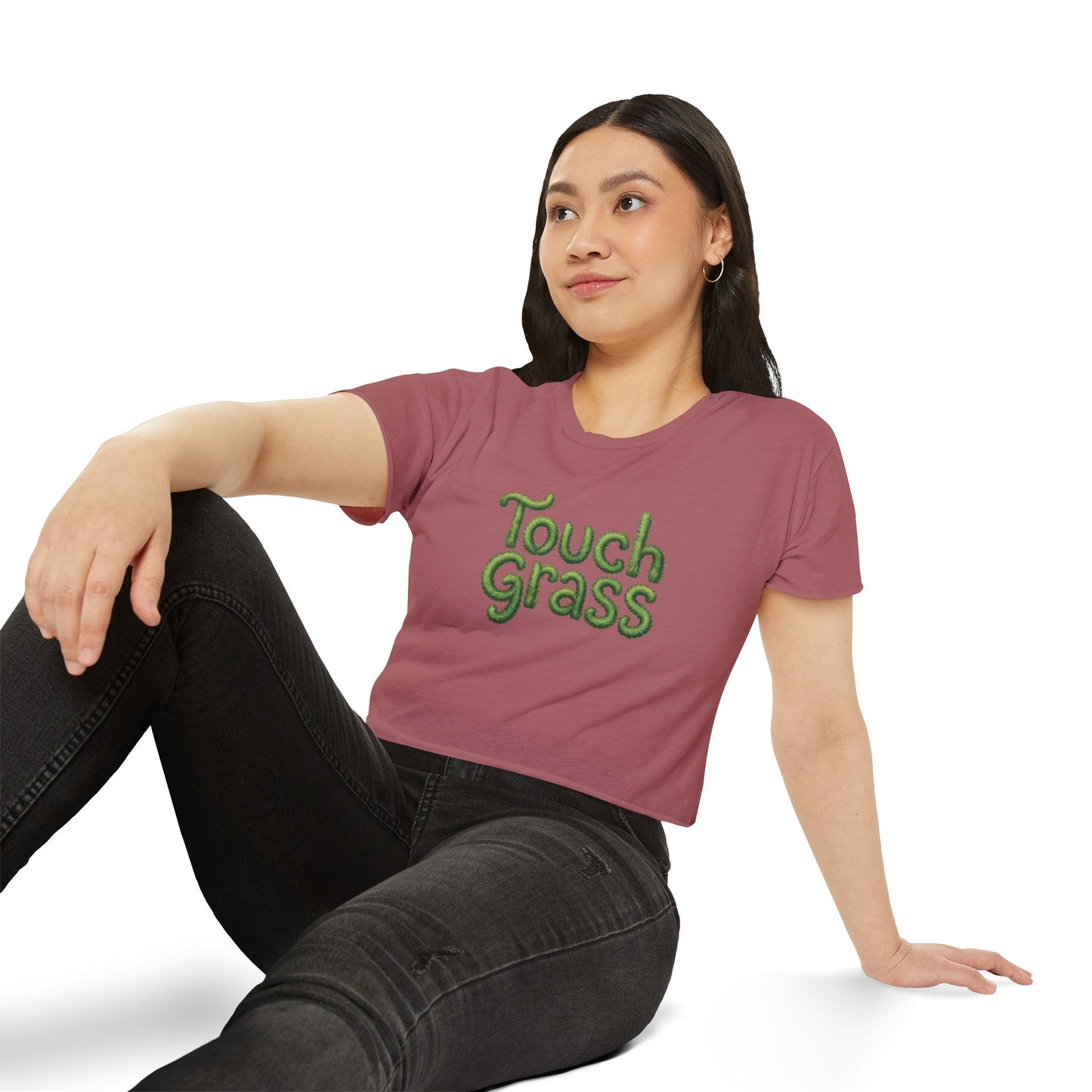 Touch Grass Crop Top — Cropped Graphic Tee