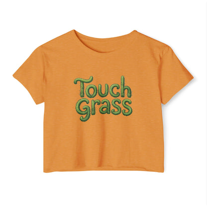 Touch Grass Crop Top — Cropped Graphic Tee