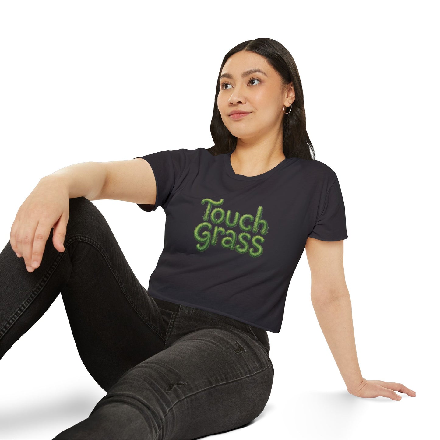 Touch Grass Crop Top — Cropped Graphic Tee