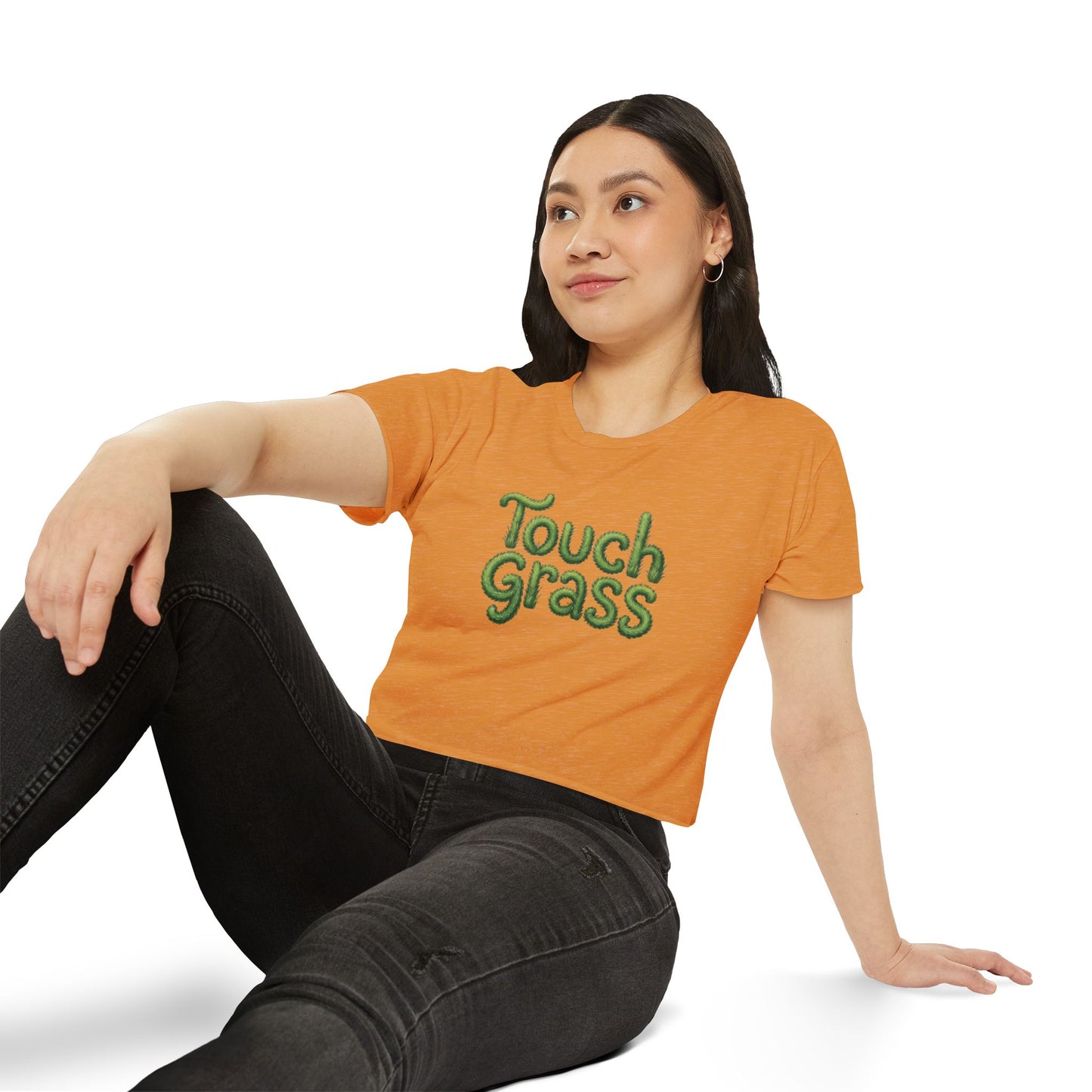 Touch Grass Crop Top — Cropped Graphic Tee