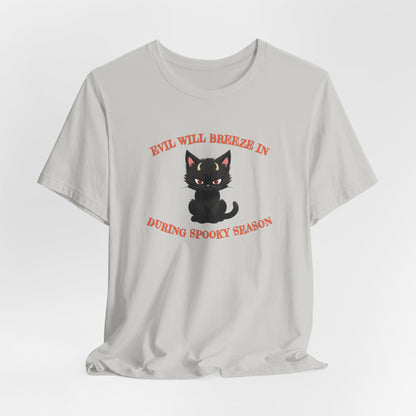 Evil Cat Halloween Unisex Jersey Short Sleeve Tee