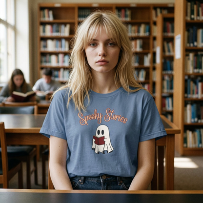 Spooky Stories Ghost Reading Tee