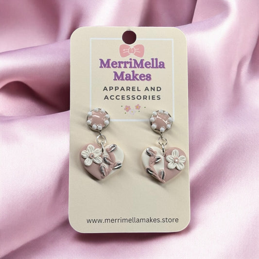 Heart and Petal Earrings