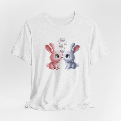 Kissing Bunnies T-Shirt — Cute Bunny Couple Tee