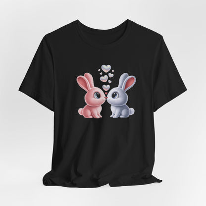 Kissing Bunnies T-Shirt — Cute Bunny Couple Tee