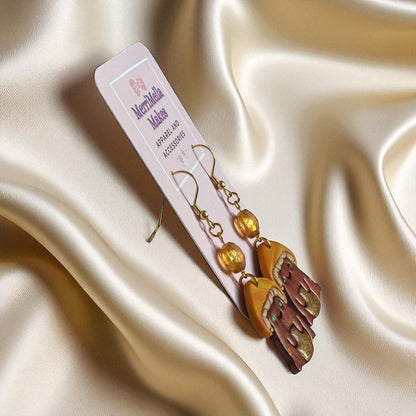 Golden Toadstool Earrings