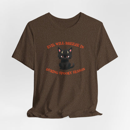 Evil Cat Halloween Unisex Jersey Short Sleeve Tee