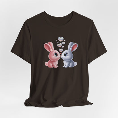 Kissing Bunnies T-Shirt — Cute Bunny Couple Tee