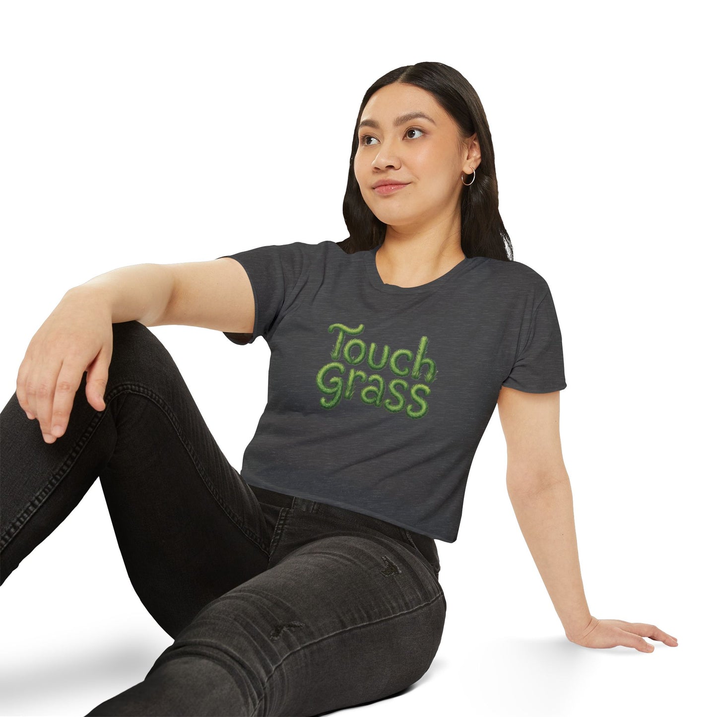 Touch Grass Crop Top — Cropped Graphic Tee