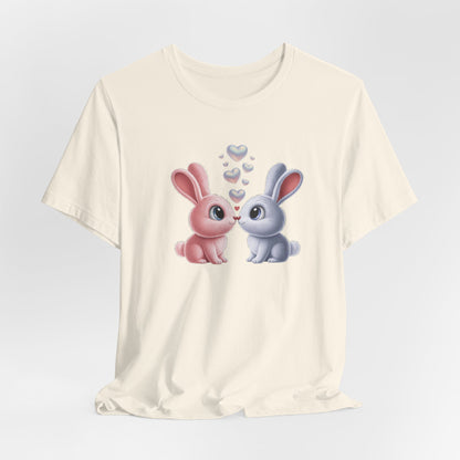 Kissing Bunnies T-Shirt — Cute Bunny Couple Tee