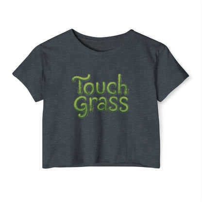Touch Grass Crop Top — Cropped Graphic Tee