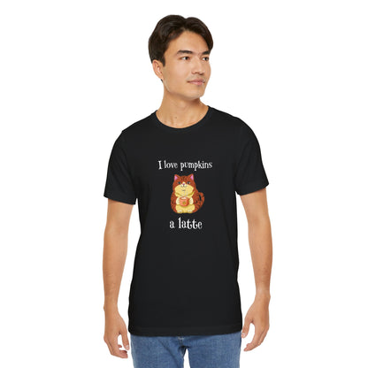 Pumpkins a Latte Cat Unisex Jersey Short Sleeve Tee