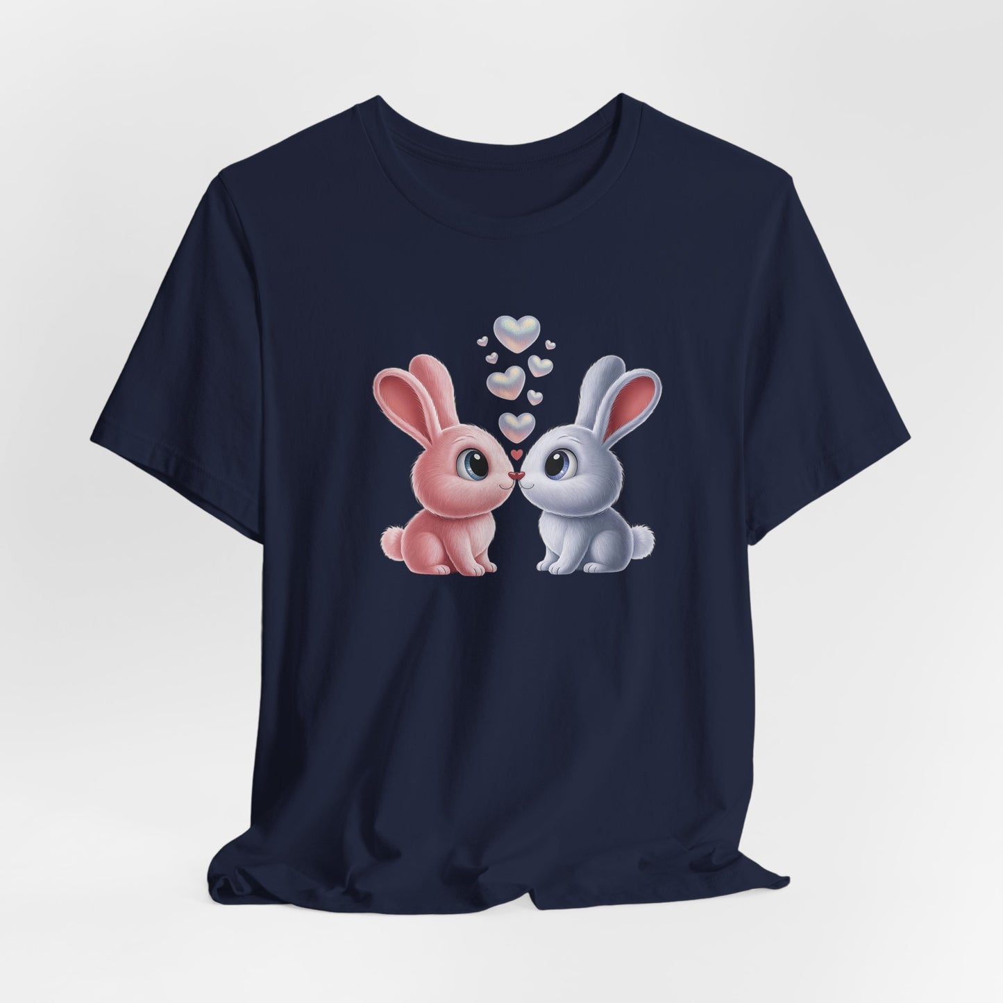 Kissing Bunnies T-Shirt — Cute Bunny Couple Tee