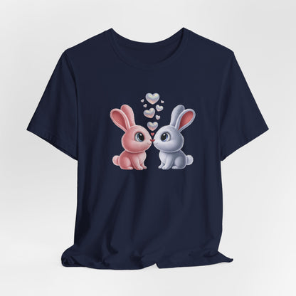 Kissing Bunnies T-Shirt — Cute Bunny Couple Tee