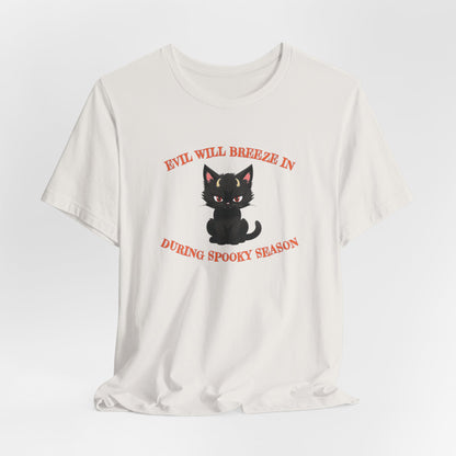 Evil Cat Halloween Unisex Jersey Short Sleeve Tee