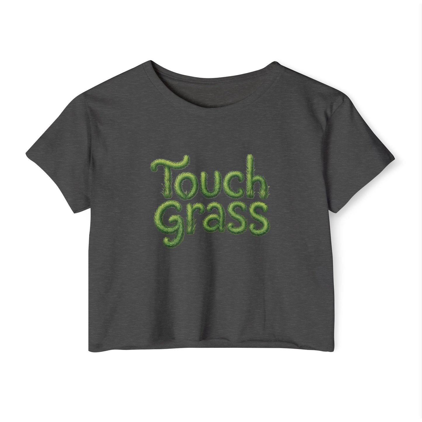 Touch Grass Crop Top — Cropped Graphic Tee