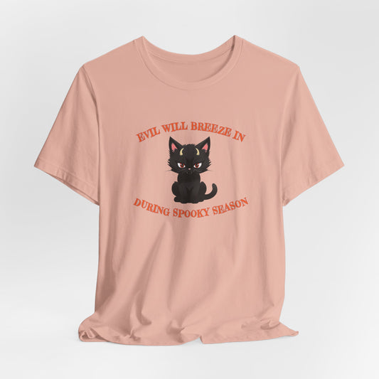 Evil Cat Halloween Unisex Jersey Short Sleeve Tee