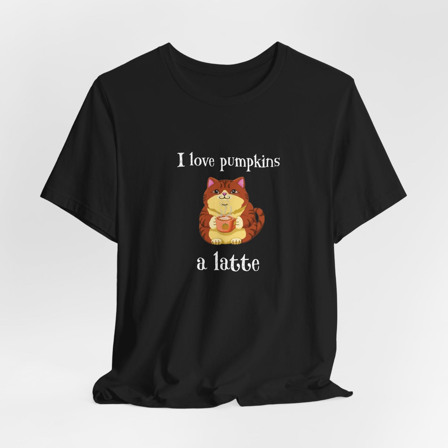 Pumpkins a Latte Cat Unisex Jersey Short Sleeve Tee