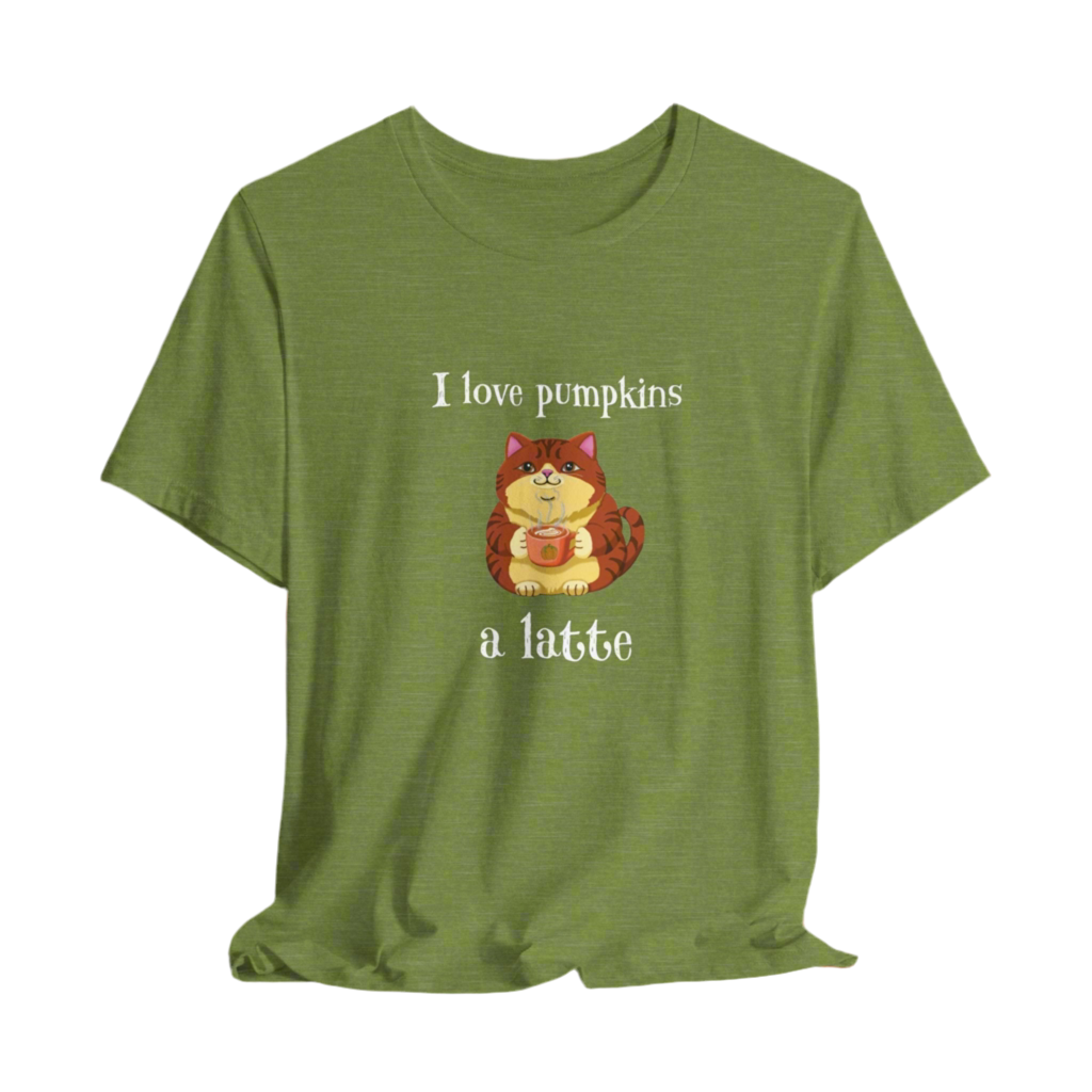 Pumpkins a Latte Cat Unisex Jersey Short Sleeve Tee