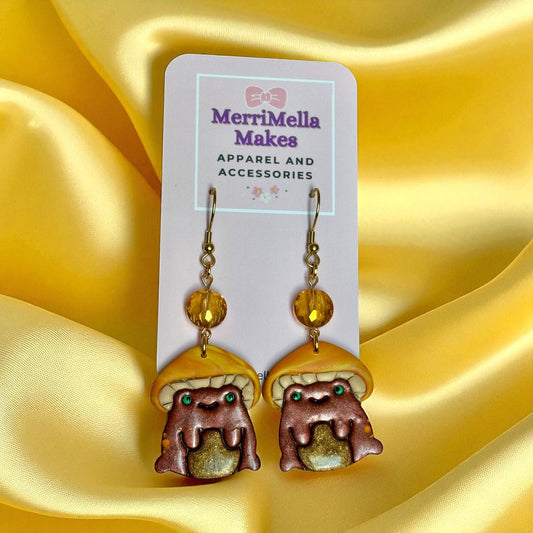 Golden Toadstool Earrings